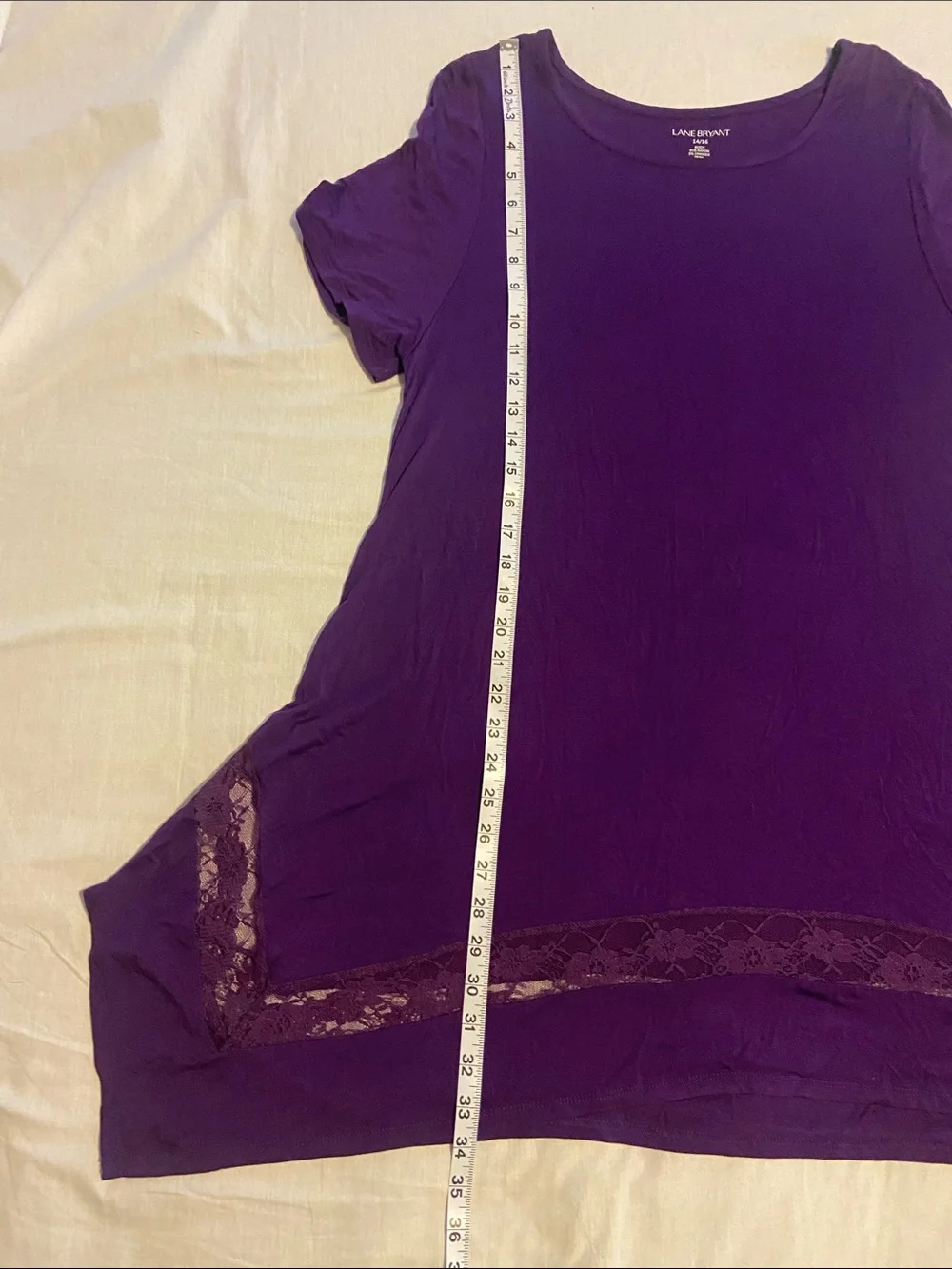 Lane Bryant Deep Purple Short Sleeve Tunic